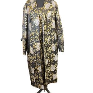 Masseys Women's Sleeveless Brocade Jacquard Dress w/Matching Overcoat - Size 18